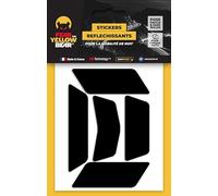 Fear The Yellow Bear© Easy Five ™, Stickers Retro réfléchissants Noirs REPOSITIONNABLES, pour Casque Moto, 3M™ Technology, Tailles homologuées Visible la Nuit pour Votre sécurité