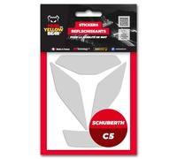 Fear The Yellow Bear© Easy Replica Schubert C5™, Kit 4 Stickers réfléchissants REPOSITIONNABLES, pour Casque Moto, 3M™ Technology (Blanc, Schubert C5)