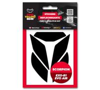Fear The Yellow Bear© Easy Replica Scorpion Exo R1 Evo Air™, Kit 5 Stickers réfléchissants REPOSITIONNABLES, pour Casque Moto, 3M™ Technology (Noir, Scorpion EXO R1 Evo AIR)