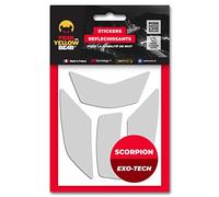 Fear The Yellow Bear© Easy Replica Scorpion Exo Tech™, Kit 4 Stickers réfléchissants REPOSITIONNABLES, pour Casque Moto, 3M™ Technology (Blanc, Scorpion EXO Tech)