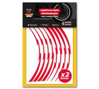 Fear The Yellow Bear, Liserets de Jantes Eclair Rétro Réfléchissants, Kit pour 2 Roues, 3M Technology™, Repositionnable, visibilité maximale (Rouge, Jantes de 13" à 15" Largeur XL 10mm)