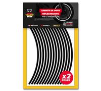 Fear The Yellow Bear, Liserets de Jantes Standard Rétro Réfléchissants, Kit pour 2 Roues, 3M Technology™, Repositionnable, visibilité maximale (Noir, Jantes 15" à 19" Largeur Normale 7mm)