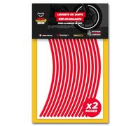 Fear The Yellow Bear, Liserets de Jantes Standard Rétro Réfléchissants, Kit pour 2 Roues, 3M Technology™, Repositionnable, visibilité maximale (Rouge, Jantes 20" à 24" Largeur Normale 7mm)