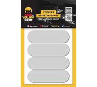 Fear The Yellow Bear© Stickers rétro réfléchissants Blancs REPOSITIONNABLES 3M Scotchlite™ pour Casque Moto, Tailles homologuées Visible la Nuit pour Votre sécurité