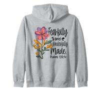 Fearfully and Wonderfully Made Bible Verse Fleur Christian Sweat à Capuche