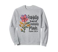Fearfully and Wonderfully Made Bible Verse Fleur Christian Sweatshirt