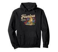 Fearless God is Always with Me Motif Floral Grand Chat Sweat à Capuche
