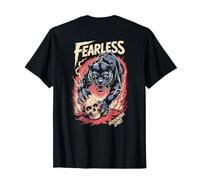 Fearless Panther Incassable Spirit Skull Art Back T-Shirt