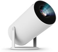 FEARWIKY Mini Projecteur 4K Supportée, Videoprojecteur Portable WiFi 6 Bluetooth, Projecteur Video avec Auto Keystone, 130 Pouces, Retournement à 180 Degrés, Dystème D'exploitation Android 11.0 (Blanc