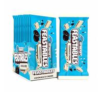 Feastables MrBeast Cookies & Crème - Chocolat blanc avec morceaux de biscuit - Boîte de 10 - Idéal comme cadeau (10x60g)