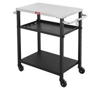 Feasto Table de Grill à 3 étagères, Support de Four à Pizza avec étagère réglable, Chariot de Barbecue Mobile, pour extérieur, Chariot de Bar avec roulettes, Plateau en Acier Inoxydable, 86,4 x 40,6