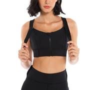 FEATEFACE Soutien-gorge à fermeture avant, soutien-gorge pour femme, fermeture avant, soutien-gorge de sport pour femme, lot de soutiens-gorge de sport pour femmes, Noir , XXXXXL