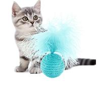 Feather Ball Cat Toy - Interactive Pet Chewing Ball | Bite Resistant Cat Toy Feather Ball Cat Toys with Feathers for Cats Pets, Cat Feather Ball Kittens Training Toys for Exercise Chasing