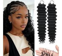 Feather Crochet Human Hair Bundles Deep Wave Miracle Knots 16 Pouces 120g