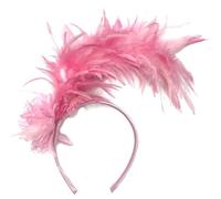 Feather Headband Fascinator Headband Cosplay Hair Hoop 1920s Style Headpiece Vintage Feather Hair Accessory for Women Black Headpiece