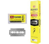 Feather Lot de 200 lames de rasoir double tranchant en acier inoxydable