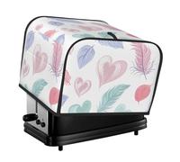 Feather Love 4 Slice Toaster Cover - Protection étanche à la poussière en tissu Oxford avec poche latérale pour petits appareils de cuisine