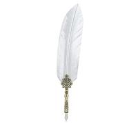 Feather Pen Set Elegant Vintage Calligraphy Writing Tool pour les étudiants artistes 1,0 mm en métal d'or argent en option avec 5 plumes remplaçables (Couper l'argent)