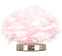 Feather Table Lamp USB Type C 5V Touch Control Stepless Dimming LED Table Lamp for Bedroom Cafe Pink