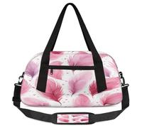 Feathers Love Hearts Petit sac de sport léger pour garçons et filles, sac fourre-tout de week-end, sac de sport pour l'école, le sport, les soirées pyjama