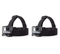Febbya Fixation Bandeau, Fixation de Caméra 2 Pack Imperméable Head Strap Ajustable Bandeau pour Fixer la Caméra pour Hero 6, 5, 4, Session Noir