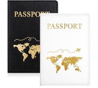 Febbya Pochettes Passeport Voyage,2 PCS Protege Passeport Français avec RFID - Porte Documents en Cuir Artificiel Résistant pour Carte d'Identité, Livret de Famille, Billets et Papiers Voiture
