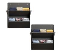 febcailly Lot de 2 rangements à chaussures pour camping-car avec ruban adhésif, étagère à chaussures à suspendre au-dessus de la porte, organisateur de chaussures à suspendre au mur, noir