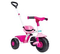 Feber Tricycle Baby Trike – Cadre métal, 2 positions, ceinture de sécurité – 1–3 ans – Rose