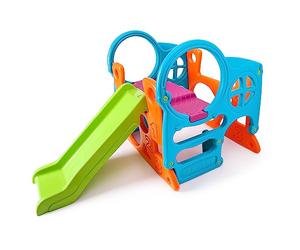FEBER - Centre d'Activités avec Toboggan, Couleurs Résistantes à la Lumière du Soleil et à la Température, Robuste et Facile à Assembler, Poids 13 kg, pour 2 Ans et Plus, Famosa (800010247)