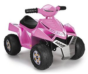 FEBER - Quad Racy Pink 6V, Voiture Électrique pour Enfants de 18 Mois à 3 Ans, Accélérateur, Roues Robustes pour la Stabilité, 40 Min d'Autonomie de Batterie, Chargeur Inclus, Famosa (800011422)