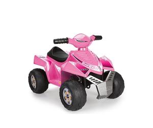 FEBER - Quad Racy Pink 6V, Voiture électrique pour Enfants de 18 Mois à 3 Ans, avec accélérateur, Grandes Roues Robustes pour Plus de stabilité, autonomie 40 Min, Chargeur Inclus, Famosa (FEN50000)