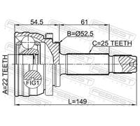 FEBEST Ensemble De Joint De Cardan Avant Côté Roue Pour KIA Rio IV YB Hyundai