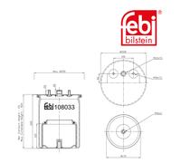 Febi Bilstein 108033 Sac De Suspension Avec Piston En Acier Pour DAF