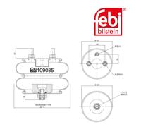 Febi Bilstein 109085 Sac De Suspension Pour Essieux Kässbohrer