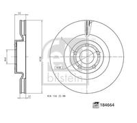 1x Disque de frein FEBI BILSTEIN 184664 convient pour FORD FORD MOTOR COMPANY