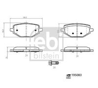 FEBI BILSTEIN 195083 Kit de plaquettes de frein, frein à disque pour RENAULT