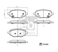 Plaquettes de frein Essieu arrière 195086 FEBI BILSTEIN pour MG MG ZS SUV