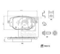 FEBI BILSTEIN 196513 Kit de plaquettes de frein, frein à disque pour CITROËN,OPE