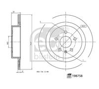 FEBI BILSTEIN 198758 Disque de frein Arrière Ø314mm Épaisseur: 12mm Cercle de percage -Ø: 112mm Plein
