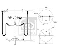 FEBI BILSTEIN 20502 Soufflet de suspension, suspension pneumatique pour SCANIA