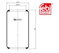 Febi Bilstein 20927 Sac De Suspension Sans Piston Pour Volvo