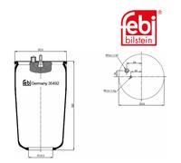 Febi Bilstein 35492 Sac De Suspension Sans Piston Pour MAN