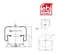 Febi Bilstein 35679 Sac De Suspension Avec Piston En Acier Pour Mercedes Benz