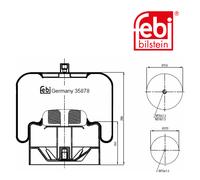Febi Bilstein 35878 Sac De Suspension Avec Piston En Acier Pour Mercedes Benz