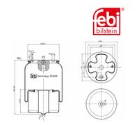 Febi Bilstein 35884 Sac De Suspension Avec Piston En Acier Pour Volvo
