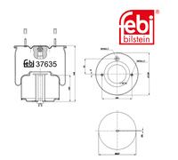 Febi Bilstein 37635 Sac De Suspension Avec Piston En Acier Pour Volvo