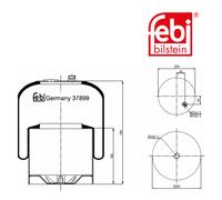Febi Bilstein 37899 Sac De Suspension Avec Piston En Acier Pour Mercedes Benz