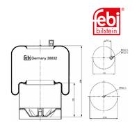 Febi Bilstein 38832 Sac De Suspension Avec Piston En Acier Pour Mercedes Benz