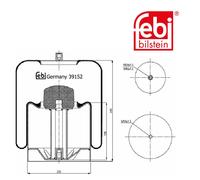 Febi Bilstein 39152 Sac De Suspension Avec Piston En Acier Pour Mercedes Benz