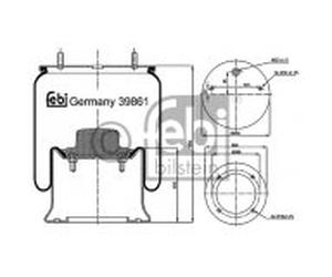 Febi bilstein 39861 Ressort pneumatique avec piston en acier